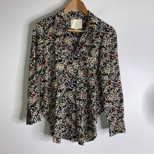 Maeve Small‎ Floral Collar Button Down Top CP4015